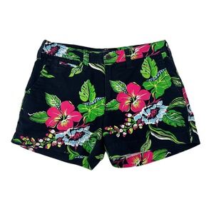 Polo Ralph Lauren Floral Print Shorts Womens Size 2 Casual Tropical Hawaii Vacay